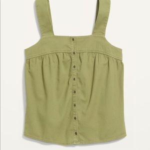 Sleeveless twill top